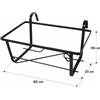 Balconiera Da Ringhiera Portavaso Per Fioriera Balcone Rettangolare 40 50 60 Cm