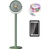 Ventilatore Solare Ricaricabile da Piantana con Luci LED RGB 5M Design Portatile