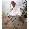 PARRYS LEATHER WORLD Sedia A Dondolo Vintage In Pelle Di Vacca A Farfalla Lounge Accent Relax