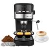 BEPER Macchina Caffè Beper Duetta 15Bar | Cialde/Polvere, Scaldatazze, Doppia Uscita