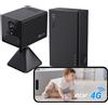 EZVIZ 4G LTE 2K Telecamera da Interno Telecamera a Batteria Power Bank Audio