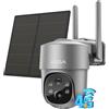 Xega 4G Telecamera Solare Esterno con SIM Scheda 2K HD PTZ Telecamere Senza Fili