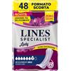 Lines Specialist Lady Maxi, Assorbenti per Incontinenza Donna, con Tecnologia Zero Odore e Barriere Laterali Protettive, Scorta Mensile, 4 Confezioni da 12 Unità