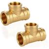 OMZSXK Raccordo a T 90° G1/2 pollici filettatura femmina ottone 2pzs Raccordo a T in