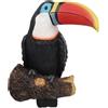 Scultura da appendere uccellino tucano in resina colorata per prato giardino cor