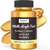 Colori Acrilici Oro per Dipingere Metallizzato, 250 Ml Colori Acrilici Professio
