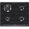 SMEG SR964NGH PIANO COTTURA GAS 4 FUOCHI LINEA DESIGN VICTORIA 60CM NERO
