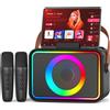 Wowstar karaoke con microfono Altoparlante Bluetooth portatile con 2 microfoni wireless