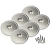 Magnetpro 6 pezzi magneti 25 kg forza 28 x 5 mm con capsula magnete al neodimio