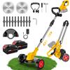 Uverbon Decespugliatore a Batteria 21V Tagliabordi a Batteria 2 in 1 Tagliaerba