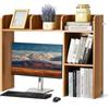 VEVOR Libreria da Scrivania, Organizer per Oggetti da Scrivania 2 Livelli, Scaffale per Esposizione in Legno, Libreria con Piedini Antiscivolo, per Ufficio Casa, 945 x 241 x 734 mm Colore Legno