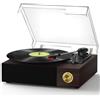 FYDEE Giradischi Vinili Vintage con Casse Integrate Lettore Vinile Bluetooth 5.4