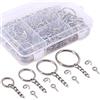 Swpeet Kit di 300 Anelli Portachiavi - 100 Con Catena, 100 di Salto, 100 Perni a