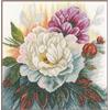 Lanarte Unbekannt LANARTE Schema numerato Weisse Rose Lino Ricamo a Punto Croce, Cotone, Multicolore, 25.0 x 25.0 x 0.30 cm