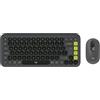 Logitech POP ICON COMBO, Bluetooth-toetsenbord- en muiscombinatie, comfortabel typen, programmeerbare toetsen en knoppen, stil klikken, Easy-Switch tot 3 apparaten - Grafiet