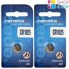 Renata 2x RENATA CR1025 Batterie Pila a Bottone Litio 3V Svizzera