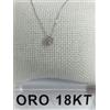 Collana oro bianco 750 18 kt carati con garanzia diamanti carati 0,08 F-VS +2400