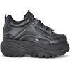 Buffalo 1339-14 Scarpe Sneakers Da Donna Nero In Ecopelle Con Suola Spessa