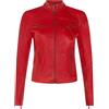 Infinity Leather Donna Pelle Giacca Classica Motociclista Rosso Vera Pelle Donna Slim Fit Giacca