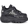 Buffalo 1339-14 Punk Donne Studded Nere Chunky Platform Trainers Sneakers