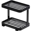 Yamazaki 3602 TOWER 2Tiered Soap Tray, black, Steel, 11 x 7.5 x 9.5 cm