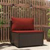 vidaXL Divano Centrale da Giardino con Cuscini in Polyrattan Marrone