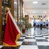 Bandiera di Comando Rossa Stile Militare Asta con Bandiera Rossa per Studenti