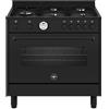 La Germania Cucina a Gas con Forno Elettrico 5 Fuochi 90x60 cm Nero AMN965ETN 24 La Germania