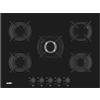 Samet Piano Cottura a Gas 5 Fuochi 70 cm Materiale Vetro colore Nero Minerva70NE Samet