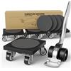 ONEON Kit Sollevatore Mobili Pesanti Rotelle per Spostamento di Mobili in TPE Morbido