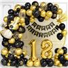 Ousuga Decorazioni per 18° Compleanno Kit Arco Palloncini Oro Nero con Numero 18