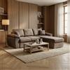 DecHome Divano Angolare 3 Posti Letto Estraibile 260x182x89 Cappuccino Alberta DecHome