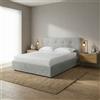 DecHome Letto Matrimoniale Contenitore Rete Doghe 182x210x124 cm Grigio Chiaro DecHome