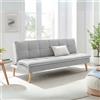 DecHome Divano Letto 3 Posti Stile Scandinavo Tessuto 182x88x80 Grigio Lunaria DecHome
