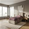 DecHome Letto Singolo Contenitore Rete Doghe Testiera 102x210x124 Tess. Tortora DecHome