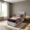 DecHome Letto Singolo Contenitore Rete Doghe 102x210x124 cm Grigio Ascoli Enjoy DecHome