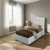 DecHome Letto Singolo Contenitore Rete Doghe 102x210x124 cm Ecopelle Bianco DecHome