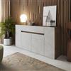 DecHome Madia Moderna 4 Ante e 1 Cassetto 170x39.6x85 cm Noce Bianco DecHome