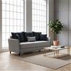 DecHome Divano Letto 3 Posti Moderno Tessuto 210x94x80 cm Grigio Chiaro Panama DecHome