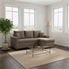 DecHome Divano Angolare 3 Posti Letto Estraibile 225x148x71 cm Khaki - Golf DecHome