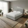 DecHome Letto Una Piazza e Mezza Contenitore Rete Doghe 142x210x124 cm Tortora DecHome