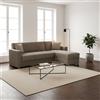 DecHome Divano Angolare 3 Posti Letto Estraibile 230x150x80 cm Tortora - Dugo DecHome