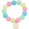 Stylex 57011 - Bracciale da gomma Time 4 Fun, gomma per rimuovere i segni di matita, braccialetto elastico di perle con ciondolo a forma di smiley