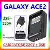 SAMSUNG CARICATORE DESKTOP PER PILA SAMSUNG GALAXY ACE 2 i8160+PRESA USB RETE DA TAVOLO