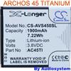ARCHOS BATTERIA Originale CameronSino 1900Mah per ARCHOS 45 TITANIUM AC45TI Nuova