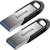 Sandisk Pacchetto 2ER in argento Ultra Flair da 256 GB-USB-Stick, Typ-A 3.0
