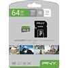 PNY Elite Scheda di Memoria microSDHC 64 Scheda di Memoria microSDHC 64 GB + Adattatore SD, Velocità di Lettura fino a 10
