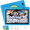 Laptok Tablet Bambini 10 Pollici Android 16 Tablet 20GB 1TB TF Controllo