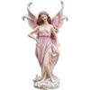 Statuina Fata Resina Ali a Farfalla Fatina da Tavolo Rosa e Crema per Scrivania