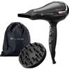 Imetec asciugacapelli professionale 2300W Nero Rosa con diffusore e ionizzatore